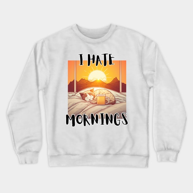 I Hate Mornings Crewneck Sweatshirt by LetsGetInspired